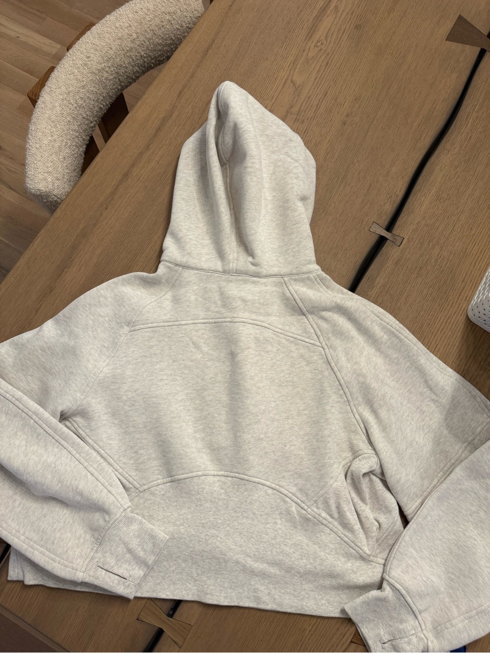 lululemon oversize scuba, heather gray half-zip hoodie with gold logo - Picture 5 of 5